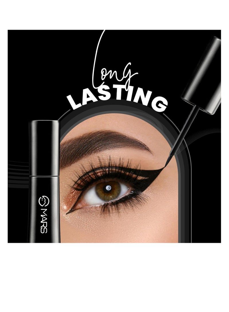 MARS Hyper Smooth Water Resistant Eyeliner  Long Lasting   Smudge Proof   One Swipe Precise Application Eye Liner for Women   10 gm