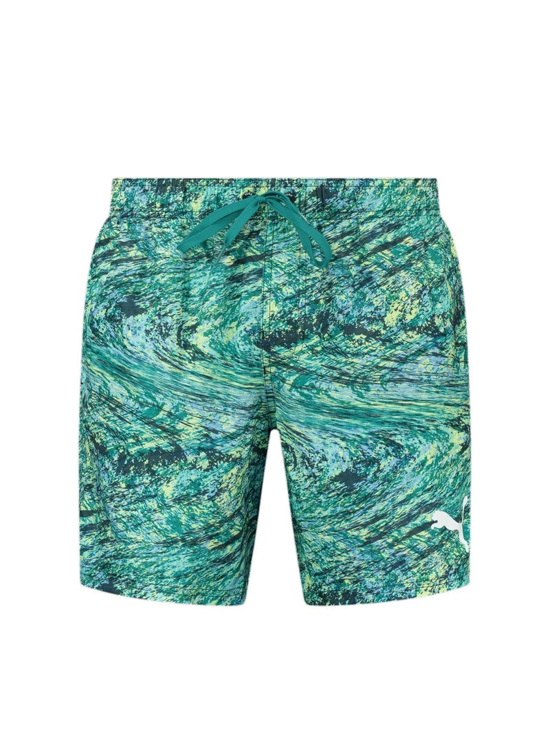 Swim Printed Mid-Length Mens Shorts