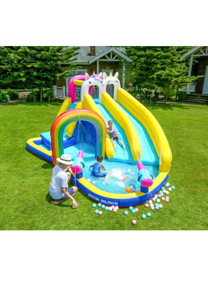 Inflatable Twin Water Slide with tunnel for Kids Outdoor Play