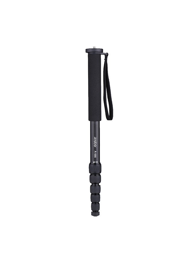 A-666 181cm/5.9ft Telescoping Aluminum Camera Monopod Unipod Stick 6-Section Max. Load 10kg/22Lbs with Carry Bag for Camcorder Video Studio Photography