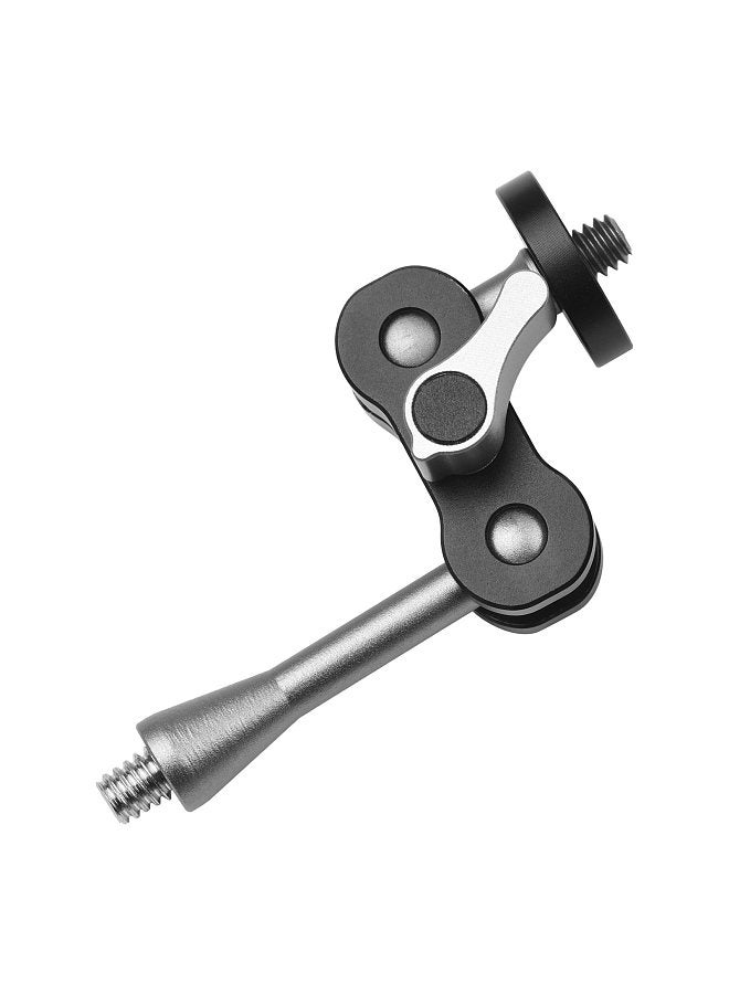 MA-95 Magic Arm Extension Bracket Monitor Mount Adapter Aluminum Alloy 1/4 Inch Screws Connection Dual Flexible Ball Head for Mounting Video Monitor LED Light,  Pack of 1pcs