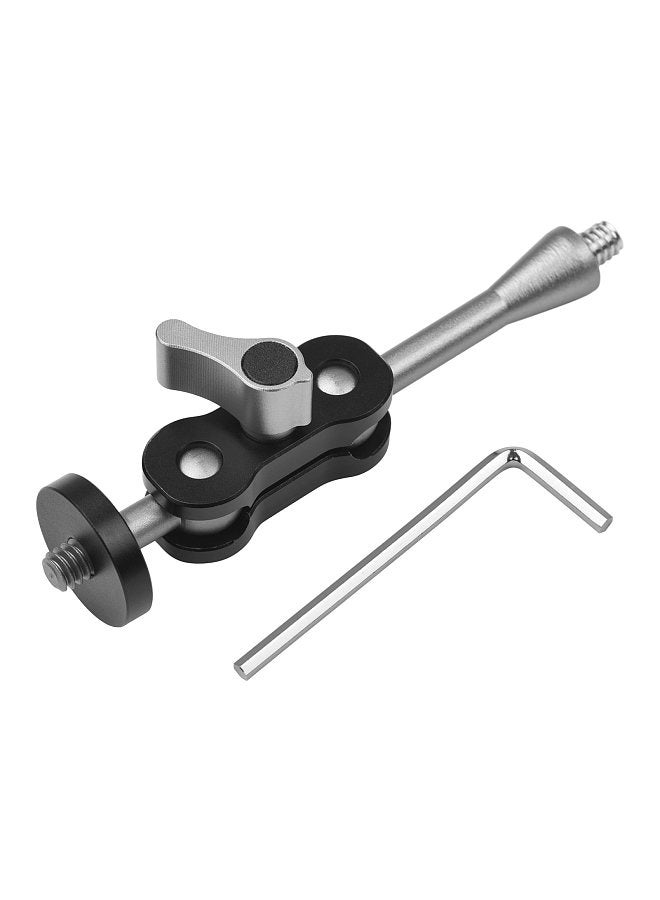 MA-95 Magic Arm Extension Bracket Monitor Mount Adapter Aluminum Alloy 1/4 Inch Screws Connection Dual Flexible Ball Head for Mounting Video Monitor LED Light,  Pack of 1pcs