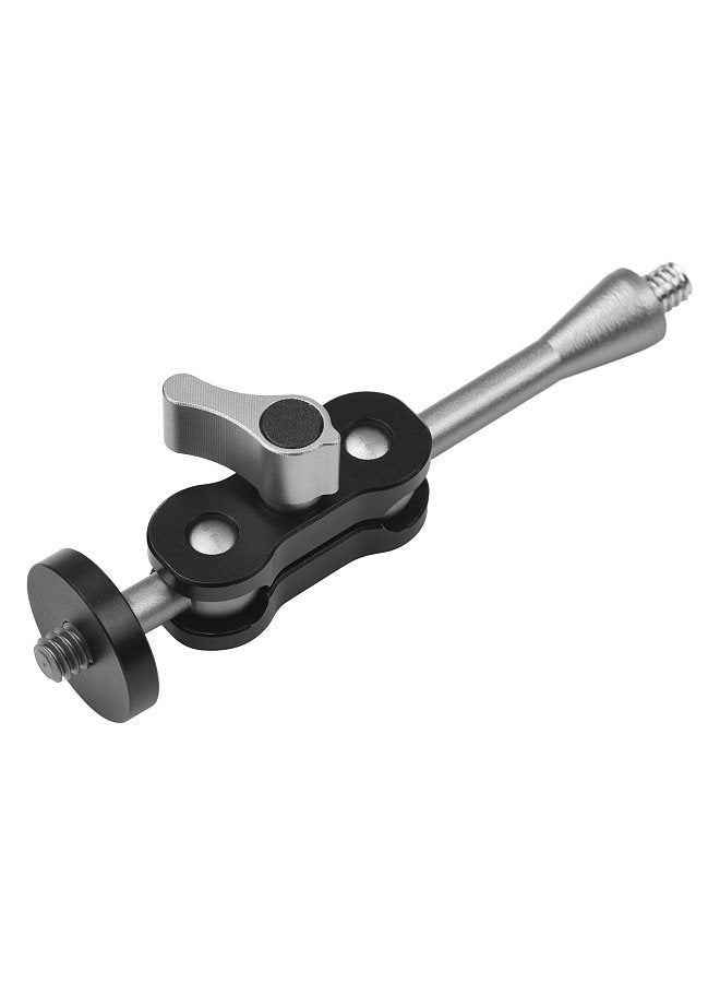 MA-95 Magic Arm Extension Bracket Monitor Mount Adapter Aluminum Alloy 1/4 Inch Screws Connection Dual Flexible Ball Head for Mounting Video Monitor LED Light,  Pack of 1pcs