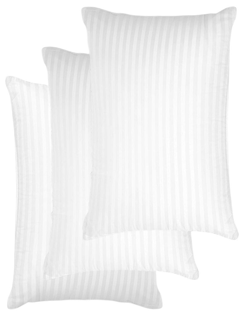 3 Piece Pack Comfortable Stripe Design Fabric Hotel Pillow Microfiber 50X90cm Made in Uae