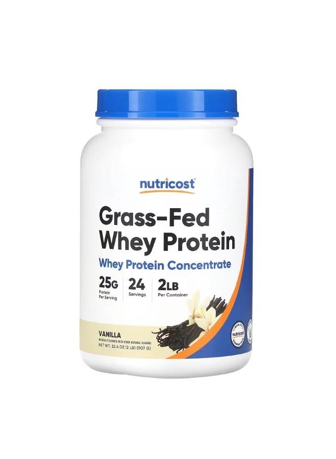 Grass Fed Whey Protein Concentrate Vanilla 2 Lb 907 G