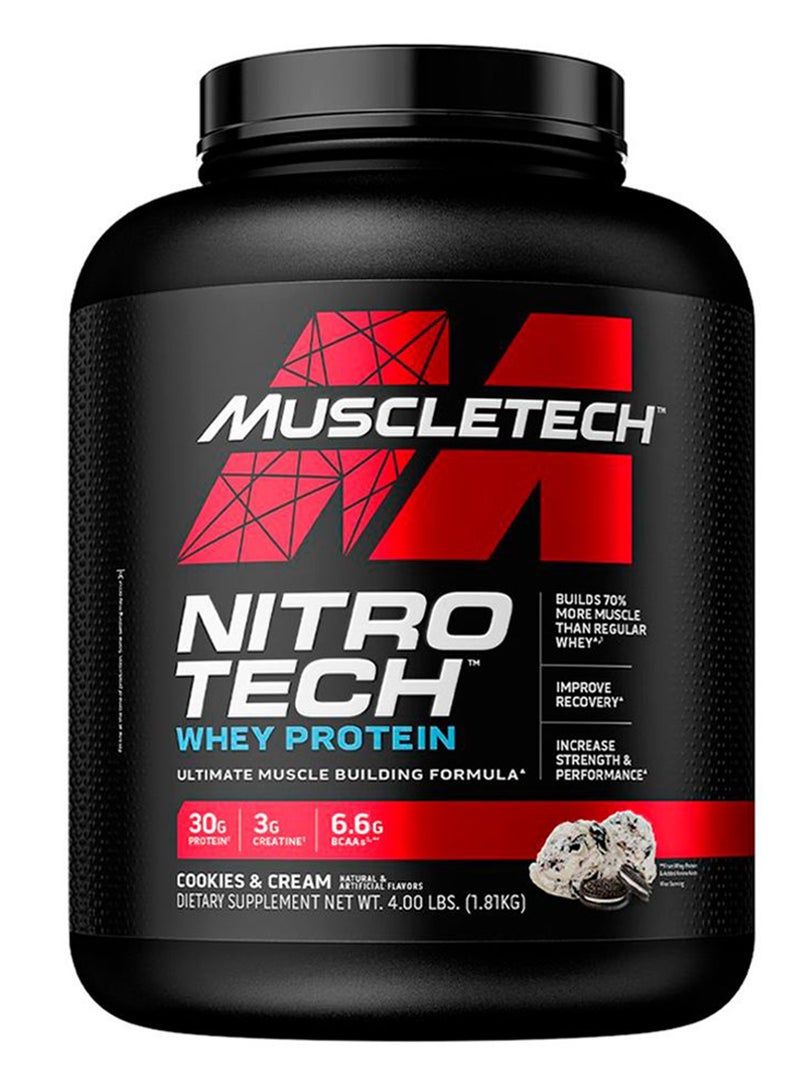 Nitrotech Whey Protein Isolate And Peptides With Cookies And Cream 4lb