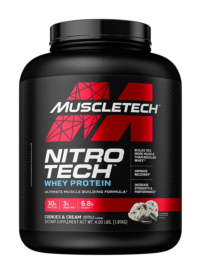 Nitrotech Whey Protein Isolate And Peptides With Cookies And Cream 4lb