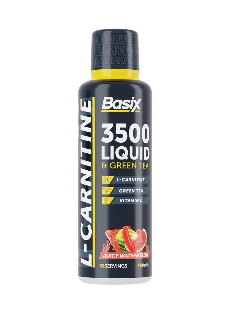 Basix 3500 Liquid and Green Tea 480ml Juicy Watermelon Flavor 64 Serving