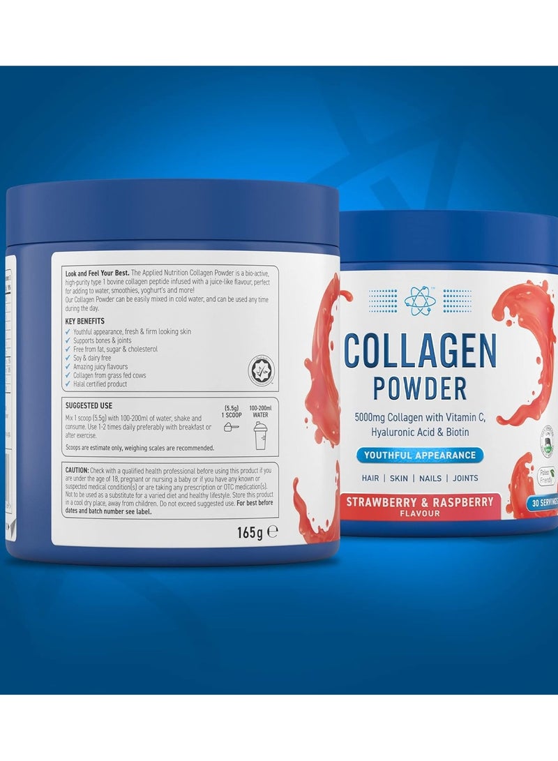 Applied Nutrition Collagen Powder Strawberry and Raspberry Flavor 165g 30 Serving