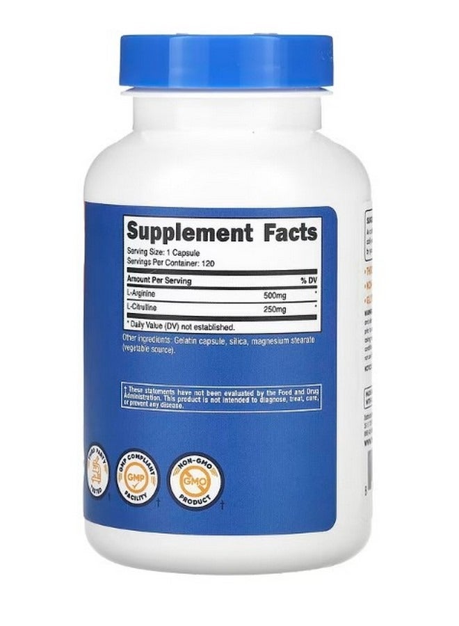 L Arginine And L Citrulline 120 Capsules