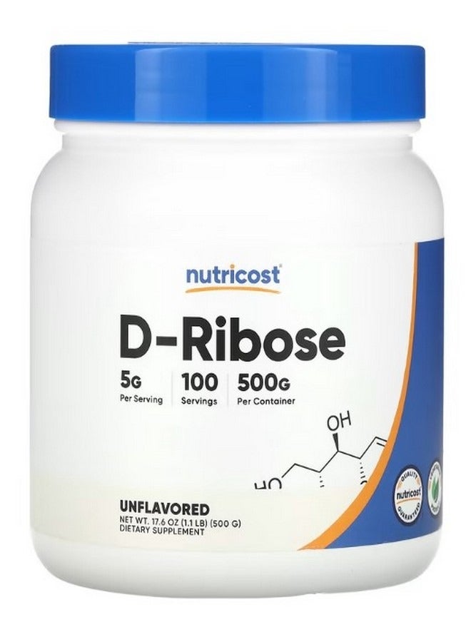 D Ribose Unflavored 17.6 Oz 500 G