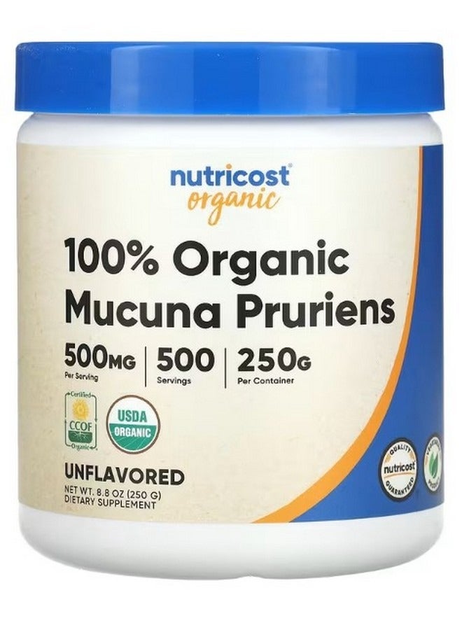 100% Organic Mucuna Pruriens Unflavored 8.8 Oz 250 G
