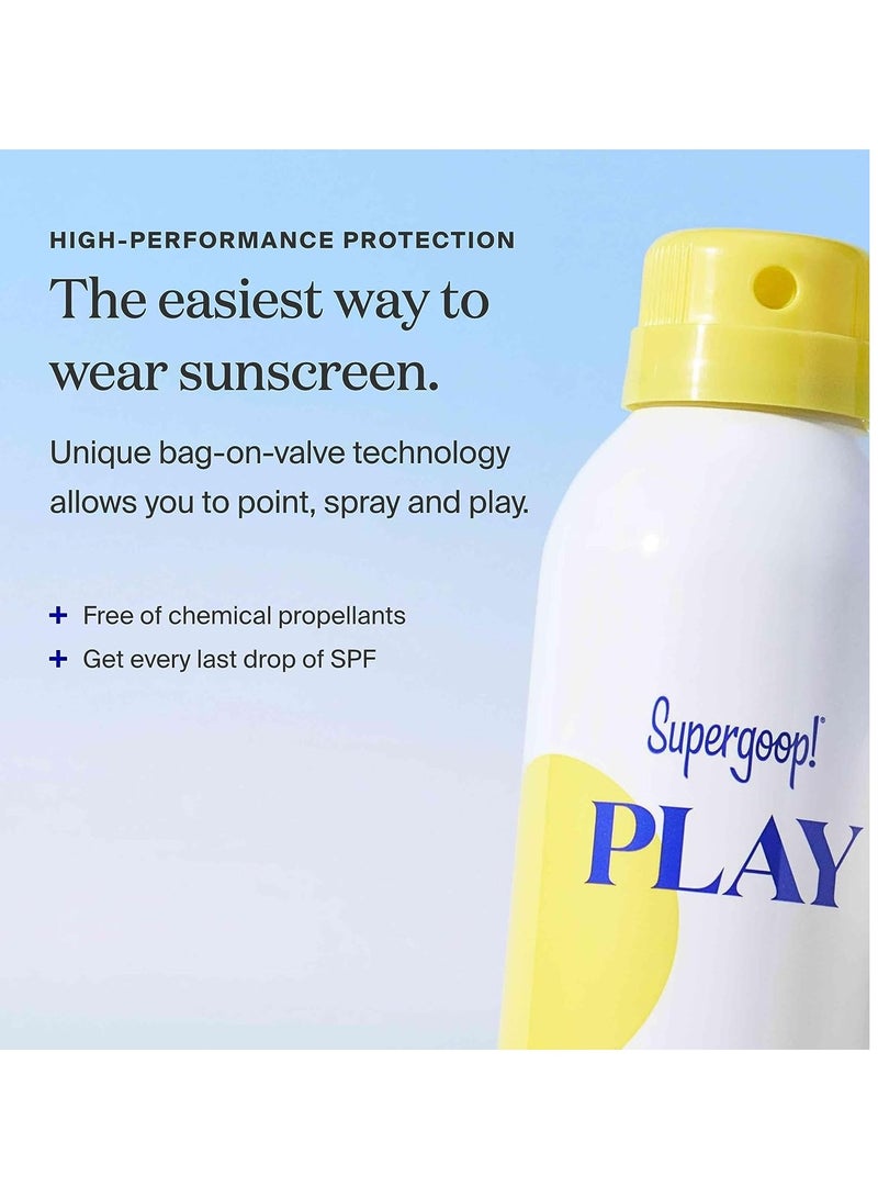 Supergoop! PLAY SPF 50 Antioxidant Body Mist w/Vitamin C, 3 fl oz - 2 Pack - Broad Spectrum Sunscreen Spray for Sensitive Skin - Great for Active Days