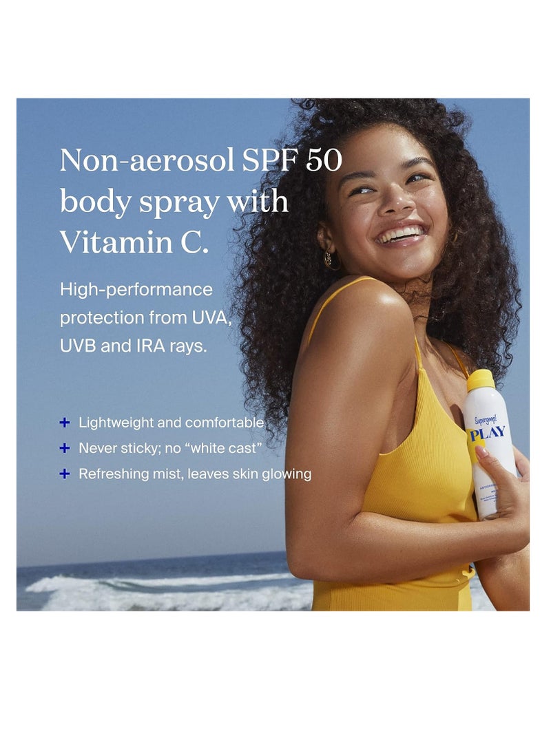 Supergoop! PLAY SPF 50 Antioxidant Body Mist w/Vitamin C, 3 fl oz - 2 Pack - Broad Spectrum Sunscreen Spray for Sensitive Skin - Great for Active Days