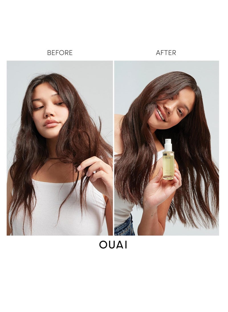 OUAI Hair Oil Travel Size - Hair Heat Protectant Oil for Frizz Control - Adds Hair Shine and Smooths Split Ends - Color Safe Formula - Paraben, Phthalate and Sulfate Free (0.45 oz)