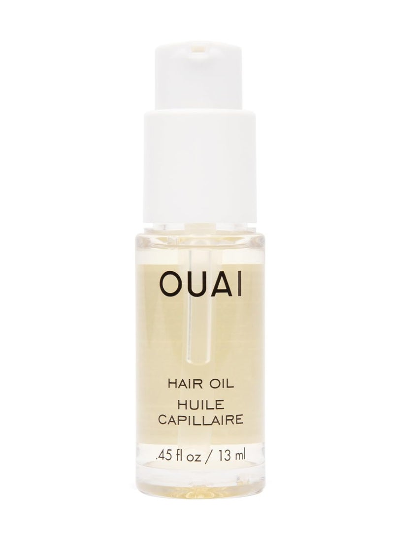 OUAI Hair Oil Travel Size - Hair Heat Protectant Oil for Frizz Control - Adds Hair Shine and Smooths Split Ends - Color Safe Formula - Paraben, Phthalate and Sulfate Free (0.45 oz)