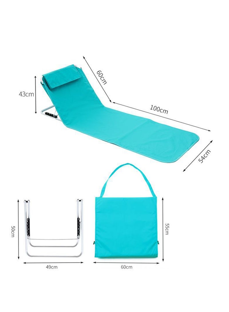 Beach Lounge Chair Mat Adjustable Backrest for Beach Lawn Bed Foldable Lightweight Portable Backpack Pillow Backrest for Pool Tanning Chaise Lounges Picnic Outdoor Patio Camping