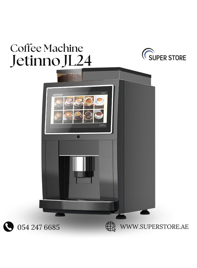 Jetinno Commercial Desktop Coffee Machine JL24 | Instant Model | Table Top Machine | Fully Automatic Bean to Coffee Cup Machine | Black
