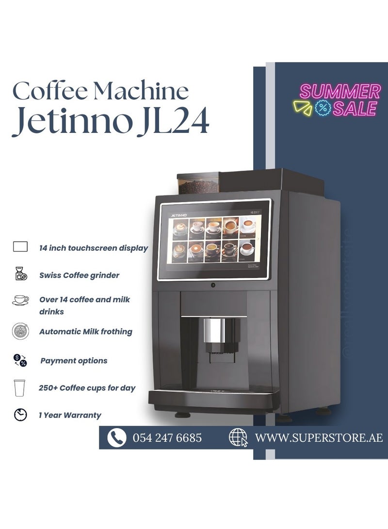 Jetinno Commercial Desktop Coffee Machine JL24 | Instant Model | Table Top Machine | Fully Automatic Bean to Coffee Cup Machine | Black