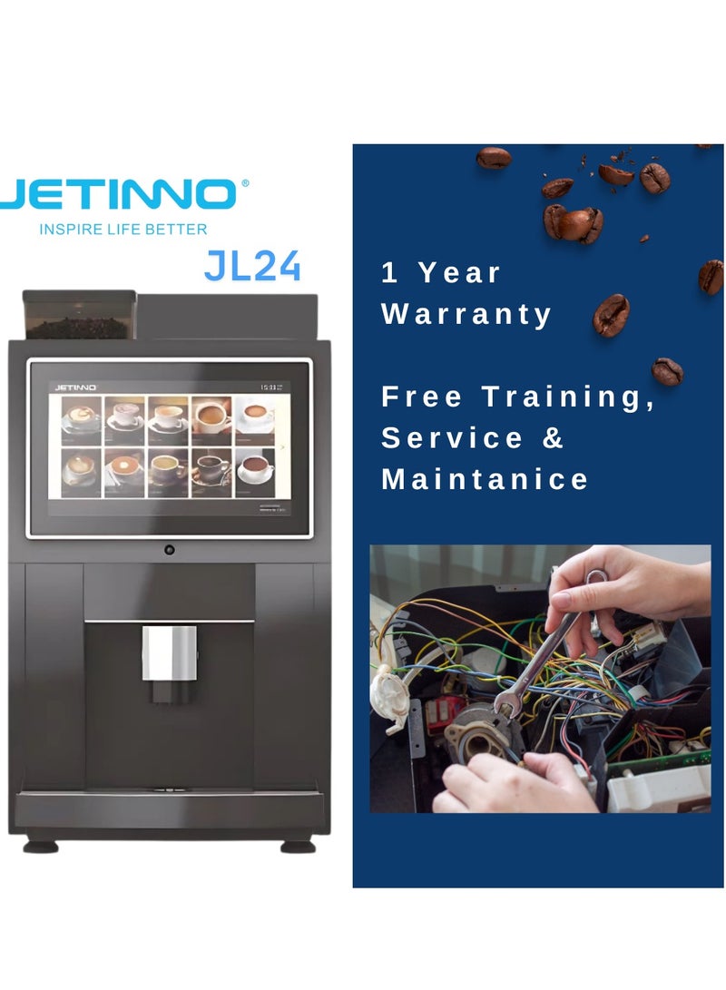 Jetinno Commercial Desktop Coffee Machine JL24 | Instant Model | Table Top Machine | Fully Automatic Bean to Coffee Cup Machine | Black