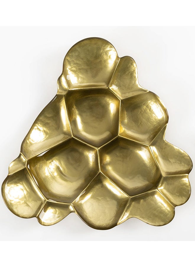 Shelled Decorative Platter, Gold - 30 cm