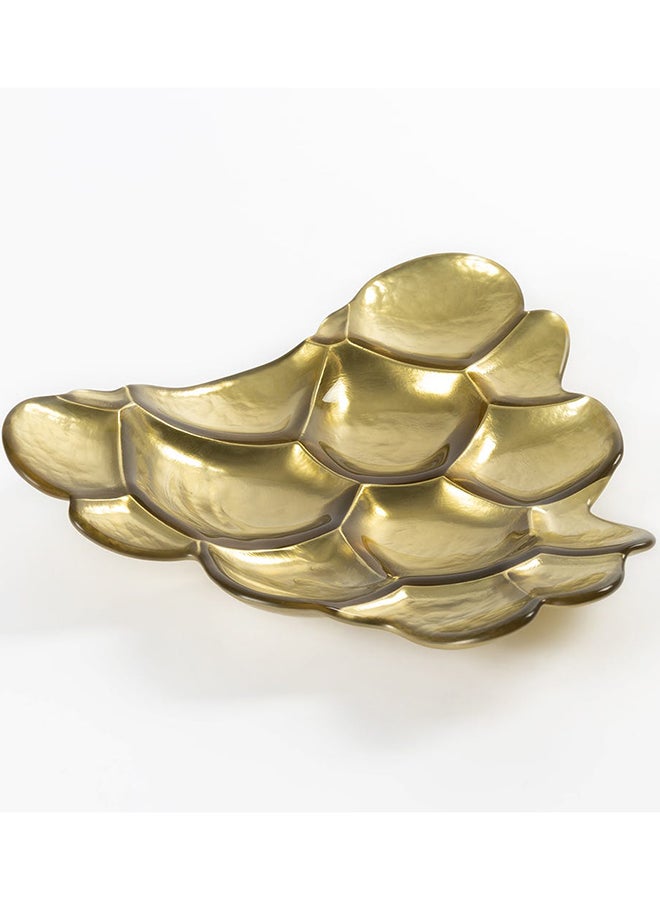 Shelled Decorative Platter, Gold - 30 cm