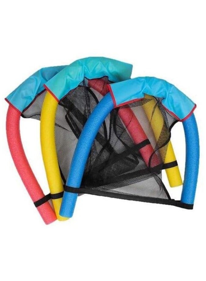 3pcs Floating Swim Noodle Sling Mesh Chair Pool Float Lounge Chair Seat