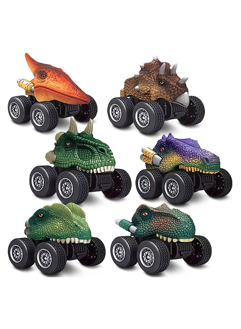 Dinosaur Toys Pull Back Cars, Dino Car Toy Set for Kids, Pull Back Vehicles for Dinosaur Games, Birthday Gifts for Age 2 3 4 5 6 Year Old Toddlers Boys Girls (6 Pack)