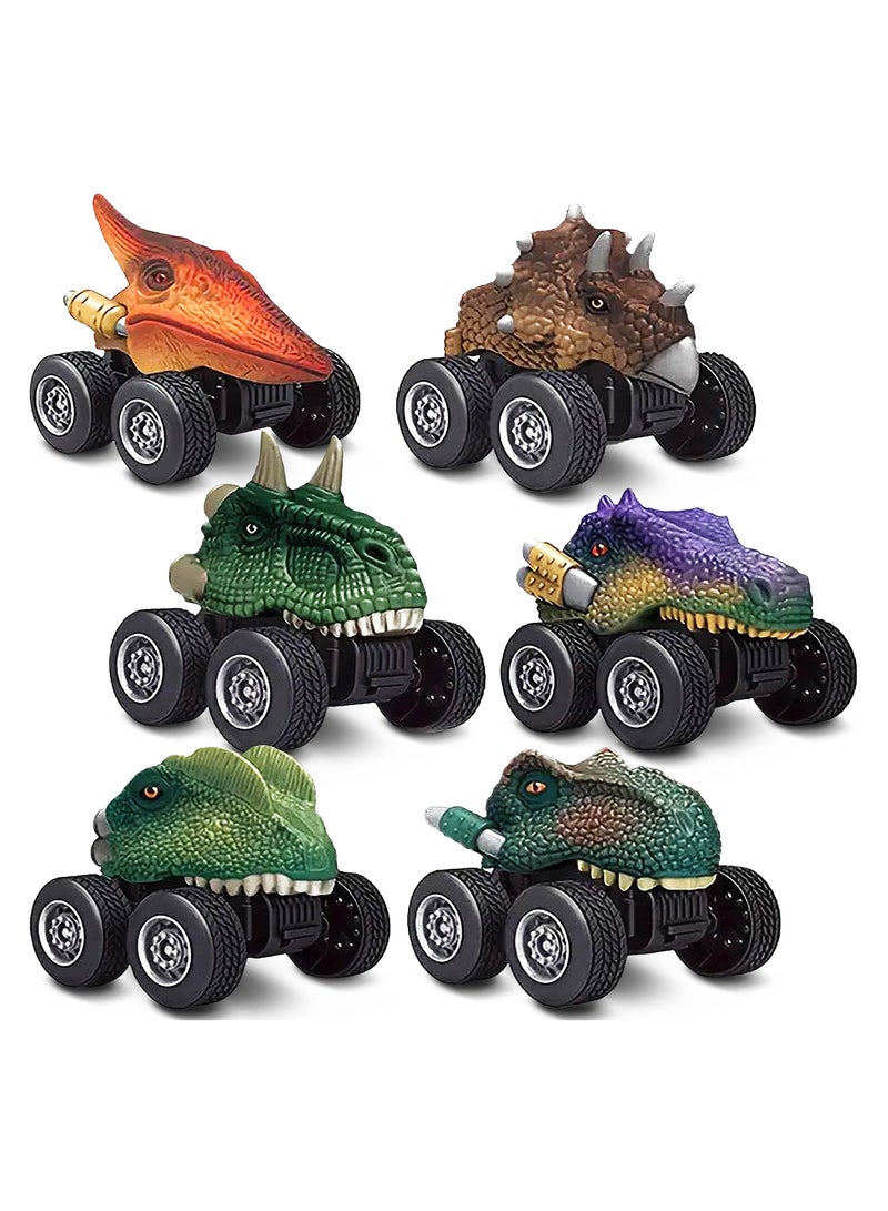 Dinosaur Toys Pull Back Cars, Dino Car Toy Set for Kids, Pull Back Vehicles for Dinosaur Games, Birthday Gifts for Age 2 3 4 5 6 Year Old Toddlers Boys Girls (6 Pack)