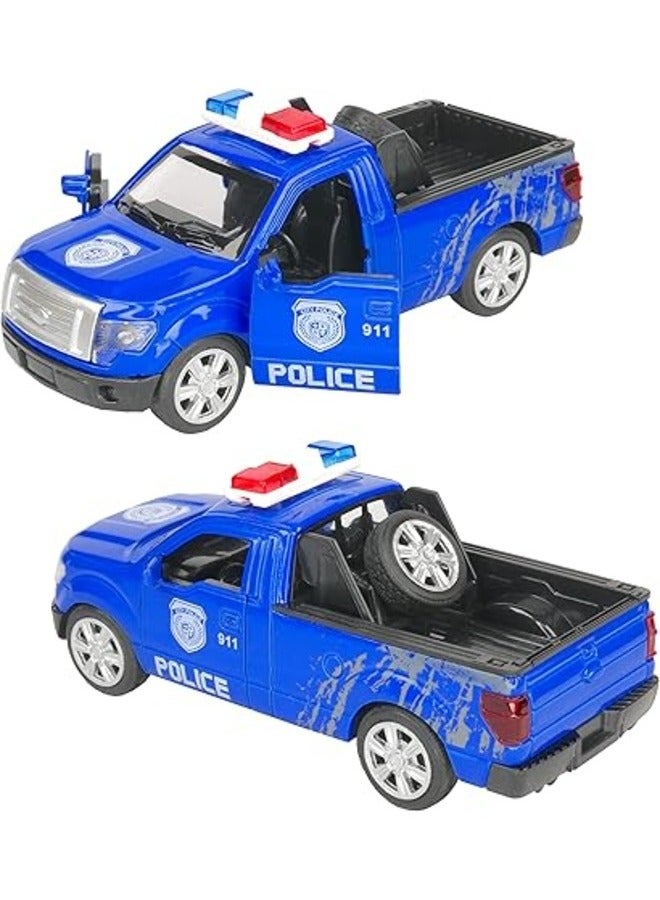 5pcs Police Car Pull-Back Metal Strong Car Toy for Boys and Girls