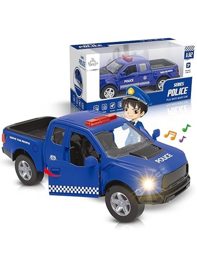 5pcs Police Car Pull-Back Metal Strong Car Toy for Boys and Girls