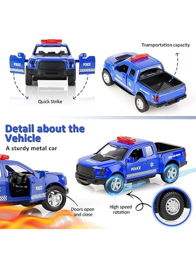 5pcs Police Car Pull-Back Metal Strong Car Toy for Boys and Girls