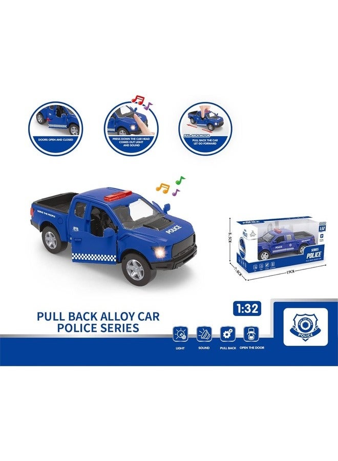 5pcs Police Car Pull-Back Metal Strong Car Toy for Boys and Girls