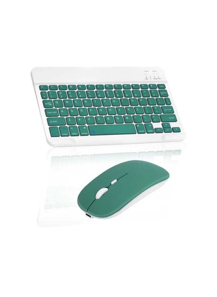 Wireless Keyboard and Mouse Combo Bluetooth Keyboard Mouse Set with Rechargeable Battery Dark Green
