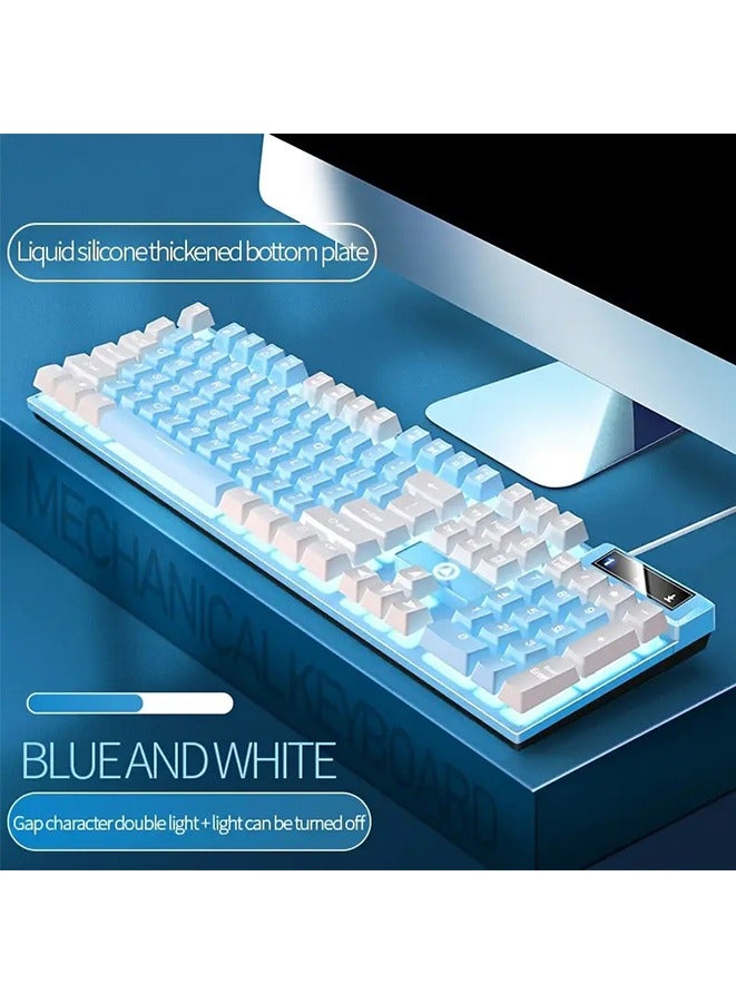 104 Keys Usb Wired Gaming Keyboard   LED Backlight Suspension Keycap 26-Key Rollover Anti-Ghosting 0.45kg