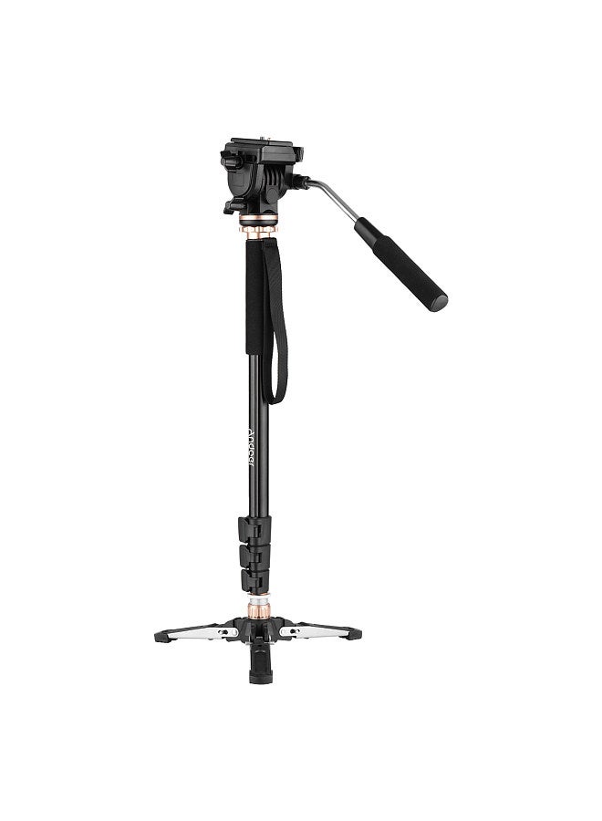 173cm/68inch Photography Monopod Stand Aluminum Alloy 6kg Load Capacity with Detachable 3-Leg Tripod Base Pan Tilt Fluid Head Carry Bag Compatible with DSLR Cameras Camcorders