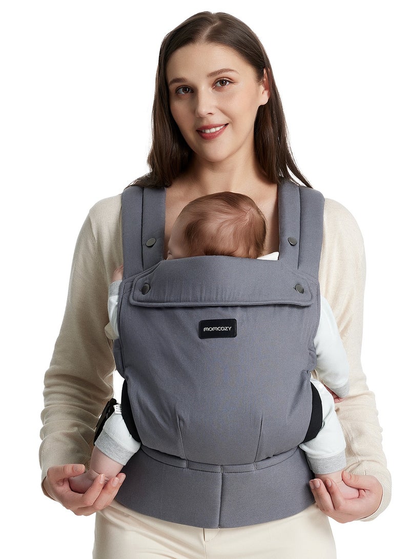 Baby Carrier Newborn To Toddler - Ergonomic, Cozy And Lightweight Infant Carrier For 7-44Lbs, Effortless To Put On, Ideal For Hands-Free Parenting, Enhanced Lumbar Support