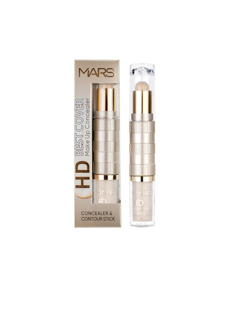 Mars HD Liquid Full coverage Matte Finish All Skin Concealer and Contour Stick Concealer 58542 2  Cream 9.6g