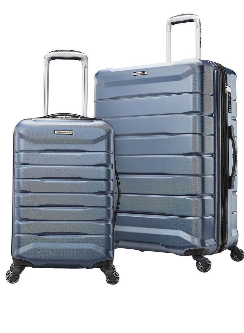 Astute 2-piece Luggage Set Made With Scratch-resistant polycarbonate & TSA-Accepted Combination Lock For Large One Only, Blue Slate Color