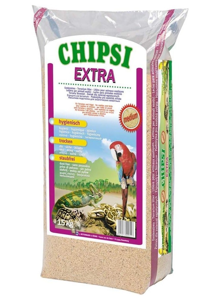 CHIPSI Beech Chips 6mm/15kg: Premium Wood Granules for Reptiles, Birds, and Small Animals