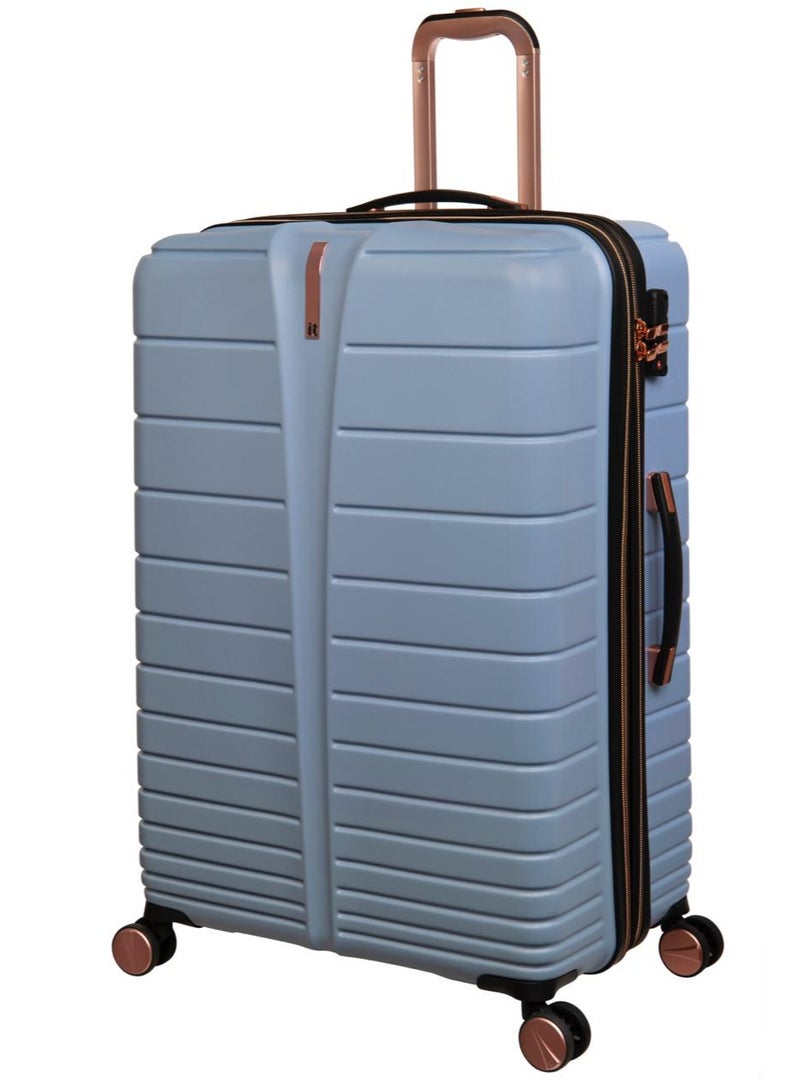 it luggage Fascinate, Unisex ABS Material Hard Case Luggage, 8x360 degree Spinner Wheels, Expandable Trolley Bag, Telescopic Handle, TSA Type lock, 16-2871-08, Size Large, Color Blue Fog