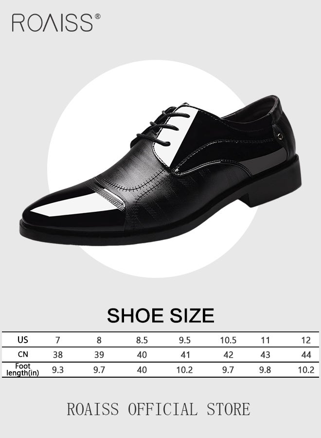 Men Pointed Leather Shoes, Low Top Lace-up Formal Shoes with Non Slip Sole, Stylish Dress Shoes for Men, Simple Classic Business Leather Shoes, Suitable for Daily Wear, Business, Wedding and Outdoor Activities