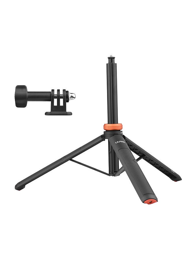 TP-03 Sports Camera Selfie Stick Tripod Stand Max. Length 122cm with 1/4 Inch Screw for Smartphone Action Camera Vlog Live Streaming Selfie Video Video Recording