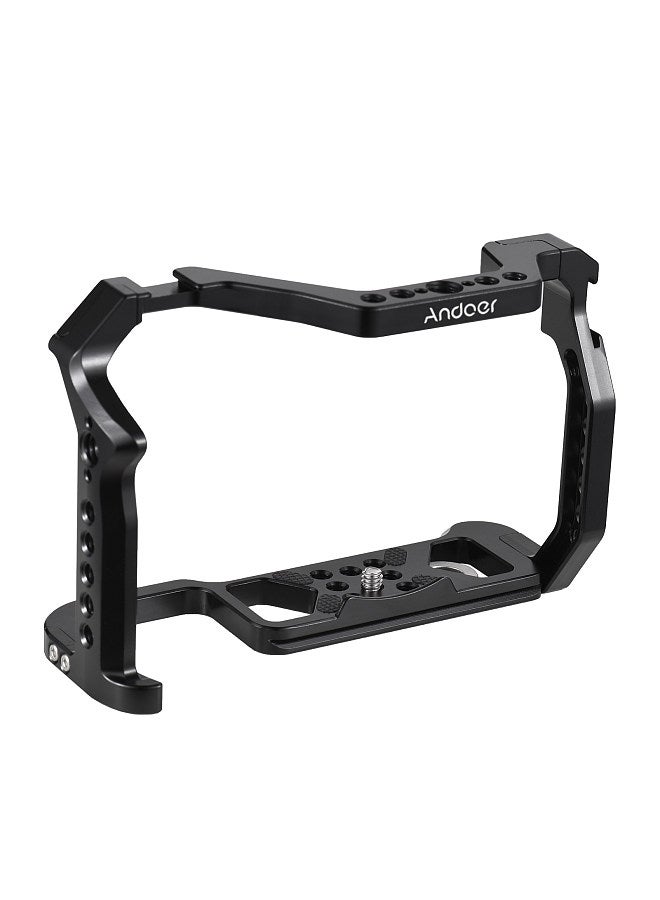 Camera Cage Aluminum Alloy Camera Video Cage with Dual Cold Shoe Mount Numerous 1/4 Inch & 3/8 Inch Threads Replacement for Canon R5/R6/R6 II