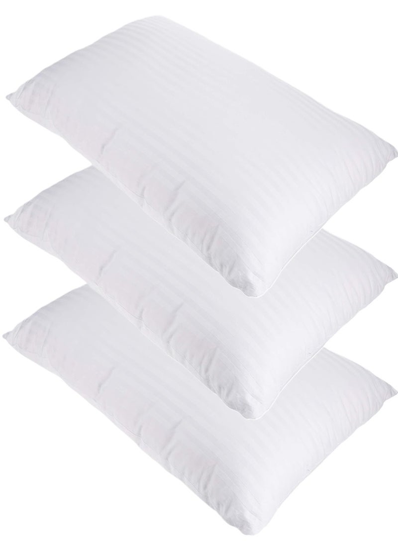 Pack Of 3 Stripe Cotton Bed Pillow 50X90cm Made in Uae