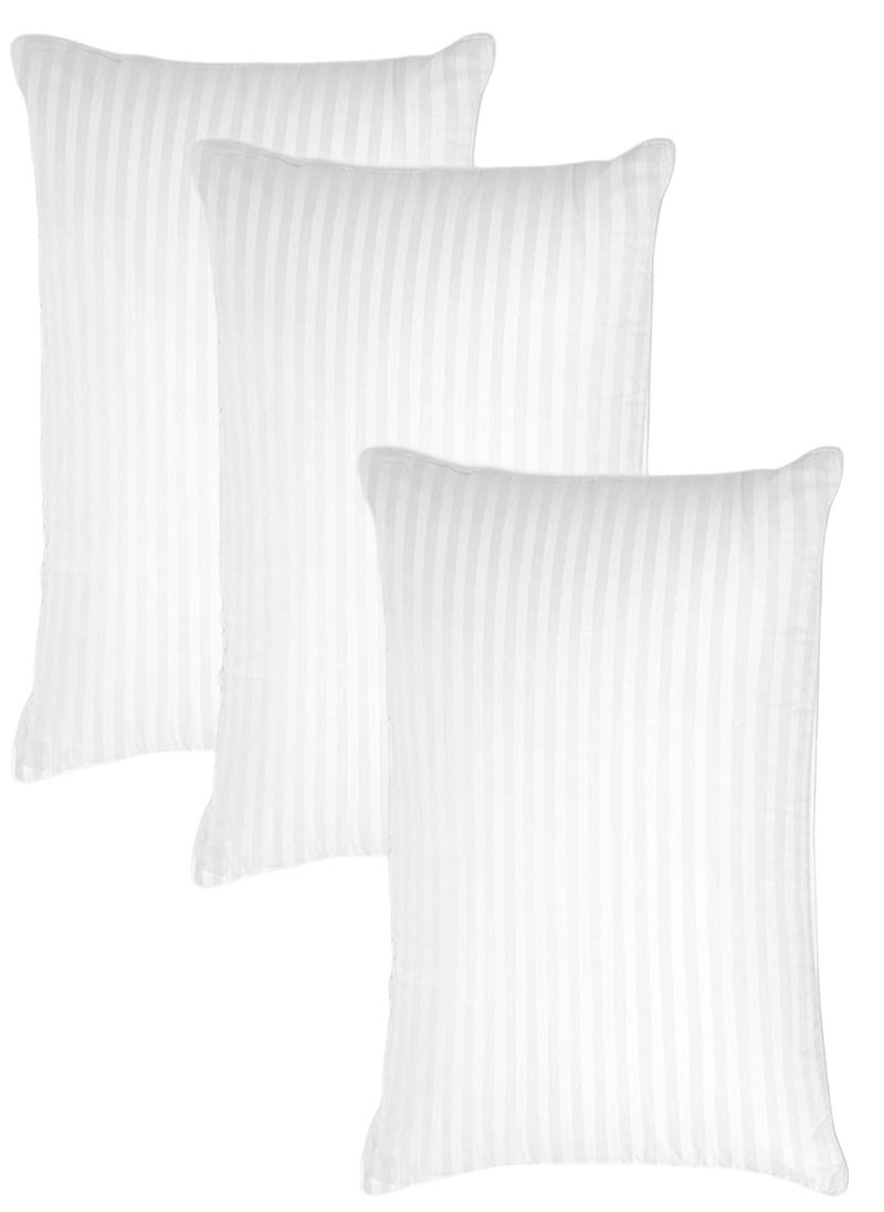3 Piece Stripe Pillows for Home and Hotel Room 50X90cm Made in Uae