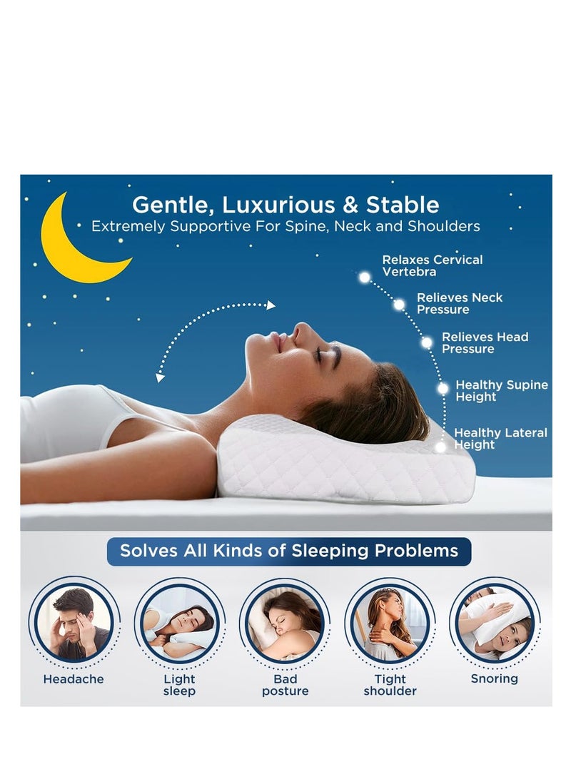 Dr Trust cervical sleeping pillow for spondylitis, back and neck pain relief