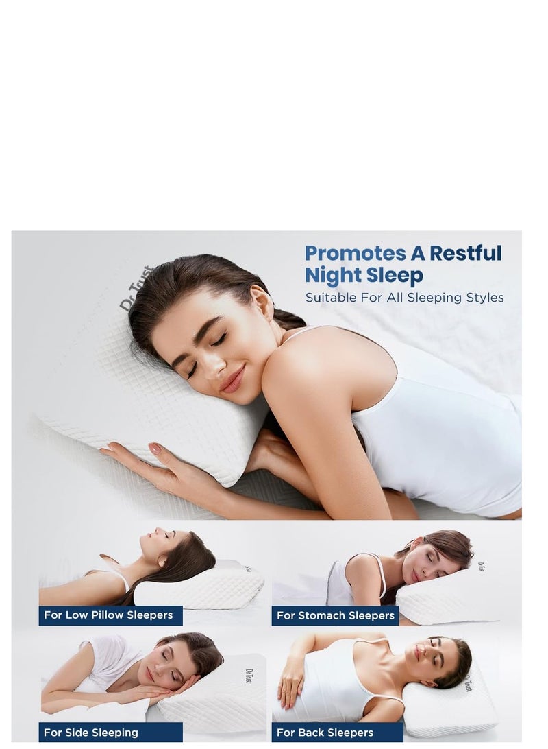 Dr Trust cervical sleeping pillow for spondylitis, back and neck pain relief