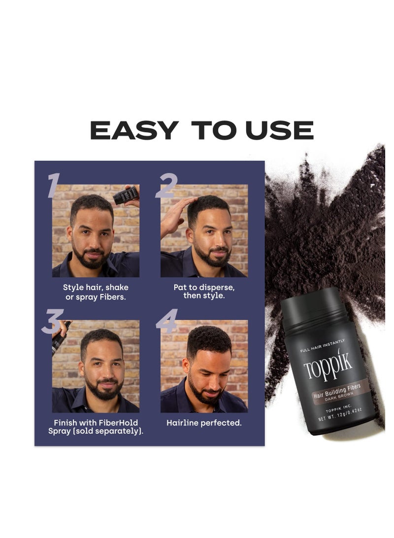 Toppik Hair Building Fibers, 12g Fill In Fine or Thinning Hair Instantly Thicker, Fuller Looking Hair 9 Shades for Men & Women