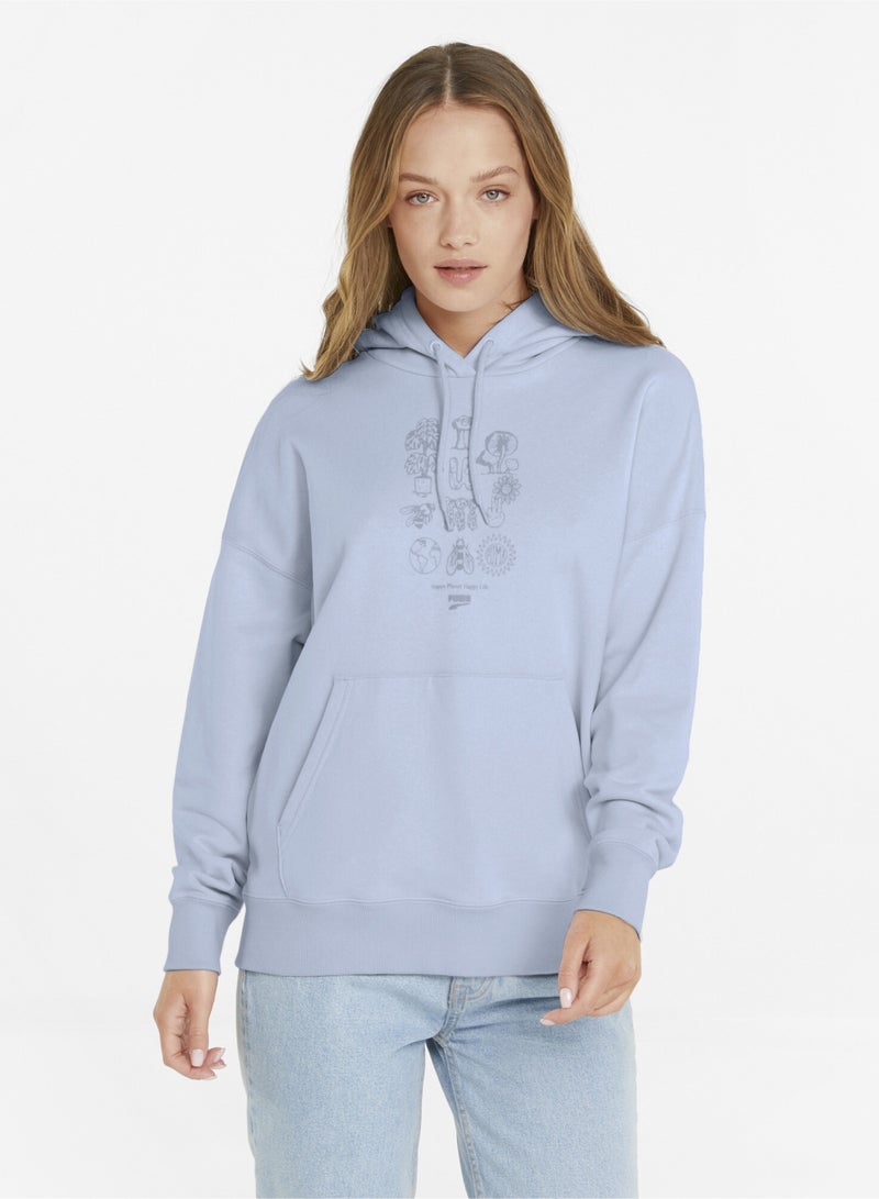 DOWNTOWN Womens Relaxed Hoodie